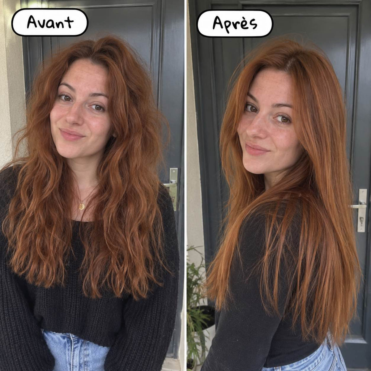 Avant / après soin lissant Care Me